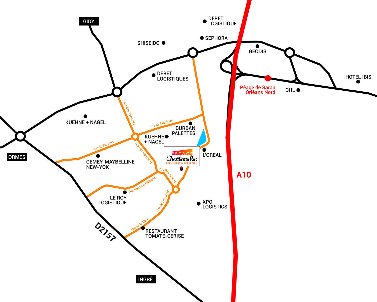 Plan localisation Espace Chantemelles